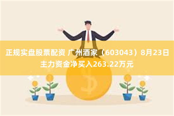 正规实盘股票配资 广州酒家（603043）8月23日主力资金净买入263.22万元